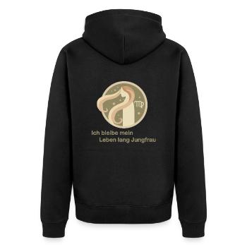 Design "Ethereal Virgo" - Unisex Premium Bio Zip Hoodie - Schwarz - Hinten - Nico (187cm)