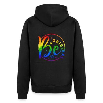 Be original vector design symbol retro quote label - Unisex Premium Organic Zip Hoodie - black - Back - Nico (187cm)