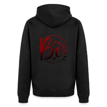 Be original vector design symbol retro quote label - Unisex Premium Organic Zip Hoodie - black - Back - Nico (187cm)