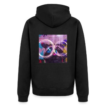 raton laveur et couleurs 1.0 - Veste à capuche bio Premium Unisexe - noir - Dos - Nico (187cm)