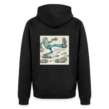 Driggel - Unisex Premium Bio Zip Hoodie - Schwarz - Hinten - Nico (187cm)