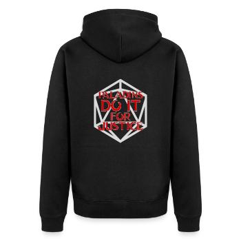 Paladins Do It For Justice - Unisex Premium Organic Zip Hoodie - black - Back - Nico (187cm)