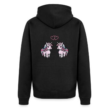 L’amour de la licorne - Veste à capuche bio Premium Unisexe - noir - Dos - Nico (187cm)