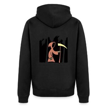 Mort Grim Reaper Faux Death Cowl Dessin animé Drôle Cool - Veste à capuche bio Premium Unisexe - noir - Dos - Nico (187cm)