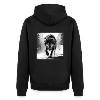 Wolf Animal Vector Nature Illustration Design Wild - Unisex Premium Organic Zip Hoodie - black - Back - Nico (187cm)
