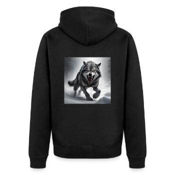 Wolf Animal Vector Nature Illustration Design Wild - Unisex Premium Organic Zip Hoodie - black - Back - Nico (187cm)