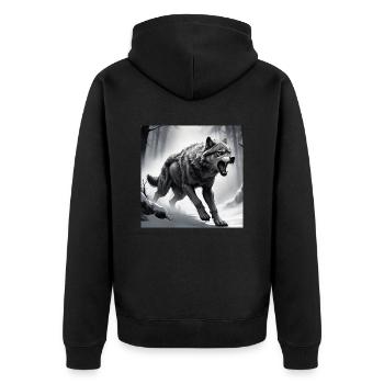 Wolf Animal Vector Nature Illustration Design Wild - Unisex Premium Organic Zip Hoodie - black - Back - Nico (187cm)