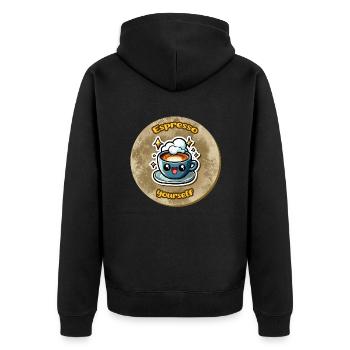 Espresso yourself - Jeu de mots amusant comme un dessin animé - Veste à capuche bio Premium Unisexe - noir - Dos - Nico (187cm)