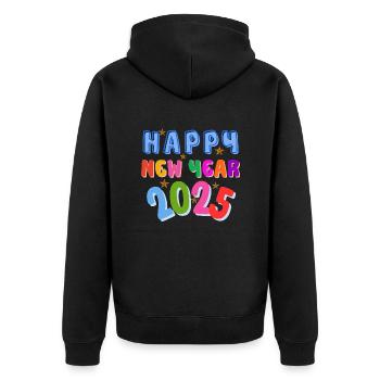 Bonne Année 2025 - Veste à capuche bio Premium Unisexe - noir - Dos - Nico (187cm)