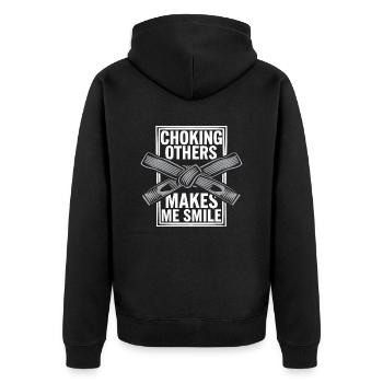 Fun and precision in Jiu Jitsu - Unisex Premium Organic Zip Hoodie - black - Back - Nico (187cm)