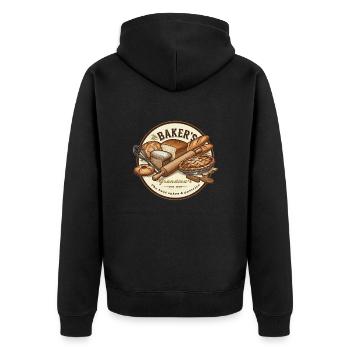 grandmas bakery - Unisex Premium Organic Zip Hoodie - black - Back - Nico (187cm)