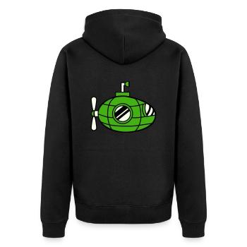 U-Boot Unterseeboot Tauchgang Tauchboot Kapitän - Unisex Premium Bio Zip Hoodie - Schwarz - Hinten - Nico (187cm)