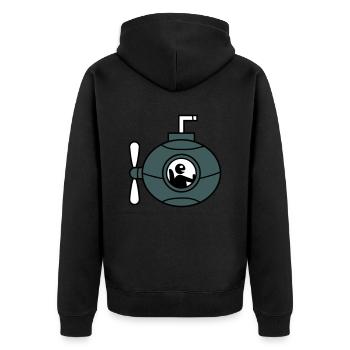 U-Boot Unterseeboot Tauchgang Tauchboot Kapitän - Unisex Premium Bio Zip Hoodie - Schwarz - Hinten - Nico (187cm)