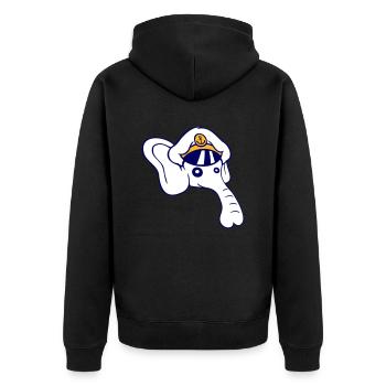 Drôle Petit Éléphant Tête Capitaine Mignon Mignon - Veste à capuche bio Premium Unisexe - noir - Dos - Nico (187cm)