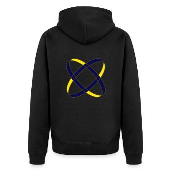 Zwei Ringe - Unisex Premium Bio Zip Hoodie - Schwarz - Hinten - Nico (187cm)