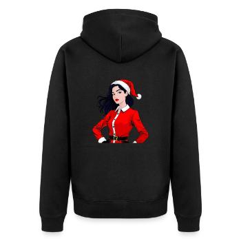 weihnachtsfrau Weihnachten female mrs. santa clara - Unisex Premium Organic Zip Hoodie - black - Back - Nico (187cm)