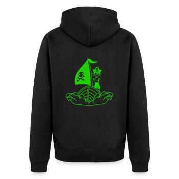 Pirate Bateau Pirate Kid Capitaine Boucanier Vagues - Veste à capuche bio Premium Unisexe - noir - Dos - Nico (187cm)