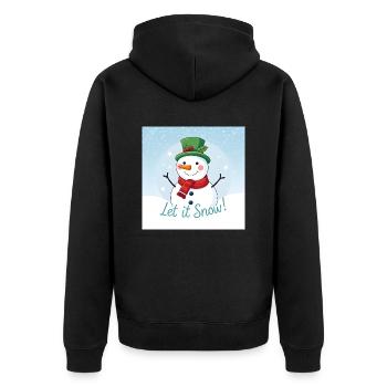 Let it Snow - Unisex Premium Bio Zip Hoodie - Schwarz - Hinten - Nico (187cm)