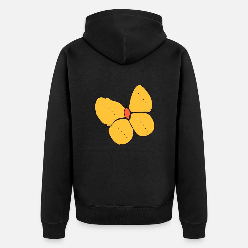 Un papillon jaune - Veste à capuche bio Premium Unisexe - noir