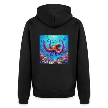 NOV - Veste à capuche bio Premium Unisexe - noir - Dos - Nico (187cm)