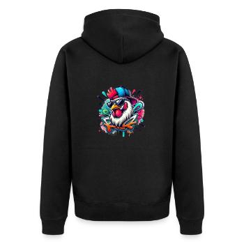 Poulet cool Poulet Élevage de poulets Agriculture - Veste à capuche bio Premium Unisexe - noir - Dos - Nico (187cm)