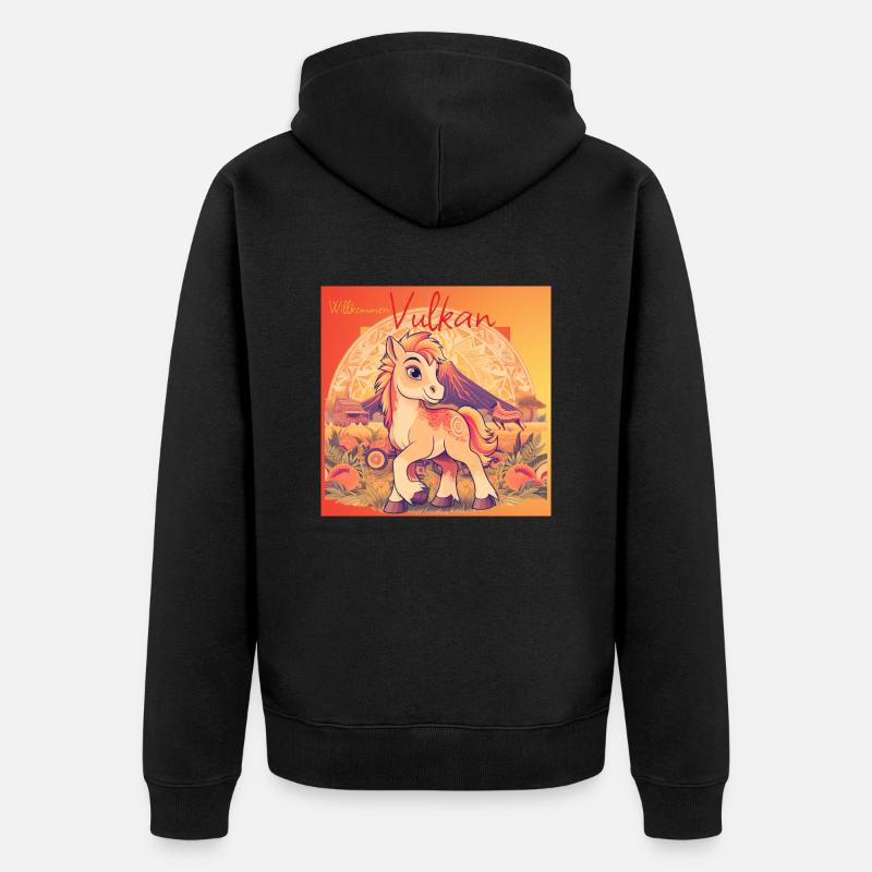Vulkan ist da ! - Unisex Premium Bio Zip Hoodie - Schwarz