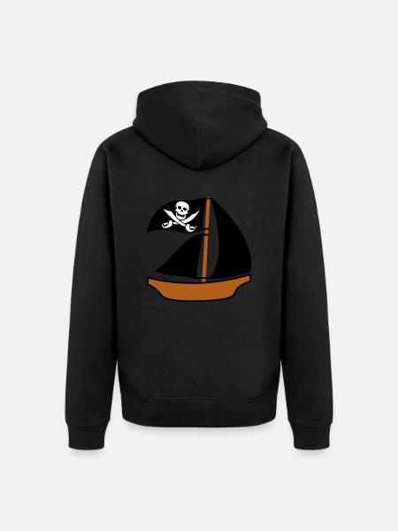Målad Piratskepp Barn Motiv Ritning Coola - Ekologisk premiumluvjack unisex - svart