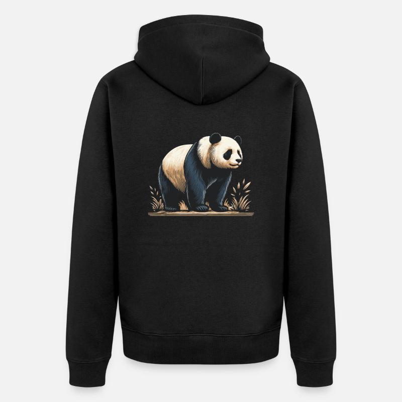 Panda - Veste à capuche bio Premium Unisexe - noir