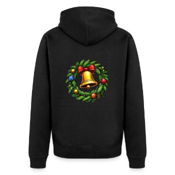 kranz glocke 1 - Unisex Premium Bio Zip Hoodie - Schwarz - Hinten - Nico (187cm)