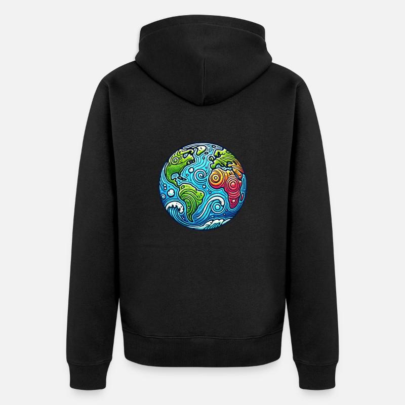 Planète Terre - Veste à capuche bio Premium Unisexe - noir