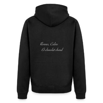 Rennes, calins, chocolat - Veste à capuche bio Premium Unisexe - noir - Dos - Nico (187cm)