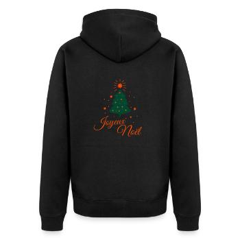 Merry Christmas in Red: Classic and Merry Tree - Unisex Premium Organic Zip Hoodie - black - Back - Nico (187cm)