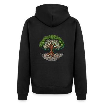 Arbre de vie - Veste à capuche bio Premium Unisexe - noir - Dos - Nico (187cm)
