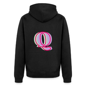Lettre q multicolore - Veste à capuche bio Premium Unisexe - noir - Dos - Nico (187cm)