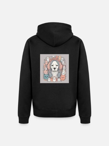 Cats and dog fan - Unisex Premium Organic Zip Hoodie - black