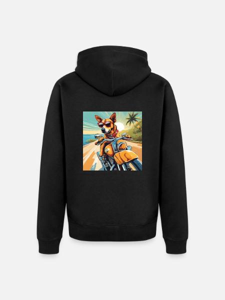 Dog - Unisex Premium Bio Zip Hoodie - Schwarz