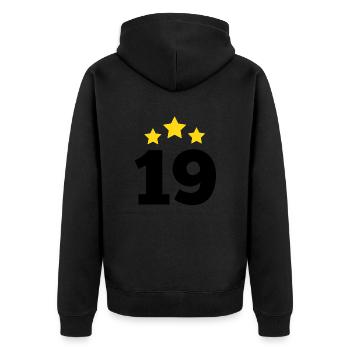 19 Jahre alter Stern - Geschenk zum 19. Jubiläum - Unisex Premium Bio Zip Hoodie - Schwarz - Hinten - Nico (187cm)