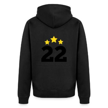 22 Year Star - 22nd Anniversary Gift - Unisex Premium Organic Zip Hoodie - black - Back - Nico (187cm)