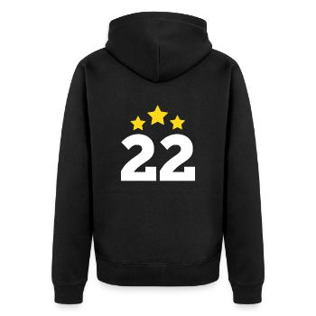 22 Year Star - 22nd Anniversary Gift - Unisex Premium Organic Zip Hoodie - black - Back - Nico (187cm)