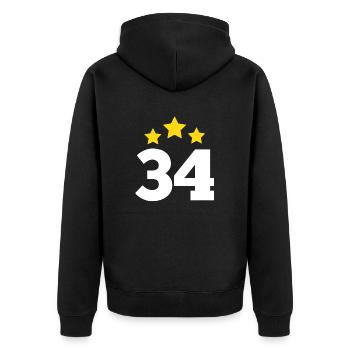 34 Years Star - 34th Anniversary Gift - Unisex Premium Organic Zip Hoodie - black - Back - Nico (187cm)