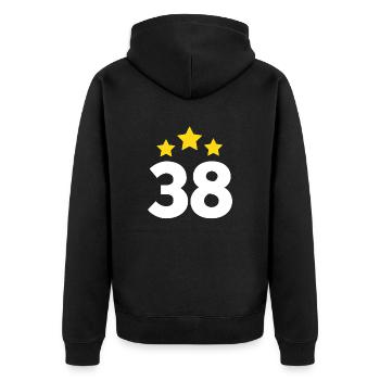 38 ans étoile - cadeau 38e anniversaire - Veste à capuche bio Premium Unisexe - noir - Dos - Nico (187cm)