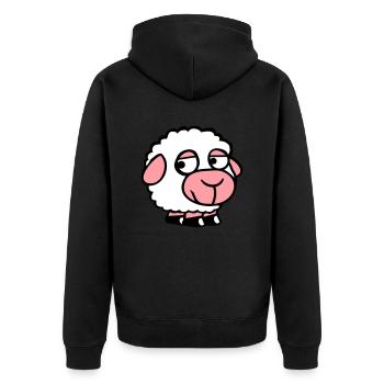 Mouton Triste Timide Introverti Malheureux - Veste à capuche bio Premium Unisexe - noir - Dos - Nico (187cm)