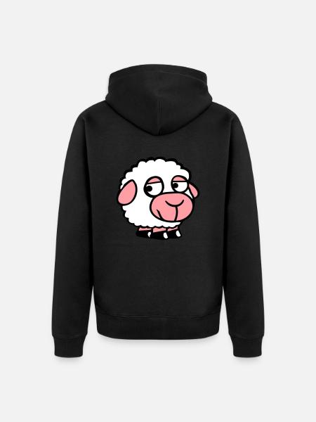 Sheep Sad Shy Introvert Unhappy - Unisex Premium Organic Zip Hoodie - black