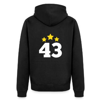 43 Years Star - 43rd Anniversary Gift - Unisex Premium Organic Zip Hoodie - black - Back - Nico (187cm)