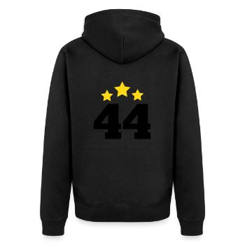 44 Jahre Stern - Geschenk zum 44. Jubiläum - Unisex Premium Bio Zip Hoodie - Schwarz - Hinten - Nico (187cm)