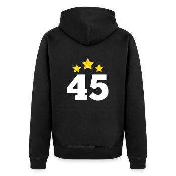 45 ans étoile - cadeau 45e anniversaire - Veste à capuche bio Premium Unisexe - noir - Dos - Nico (187cm)