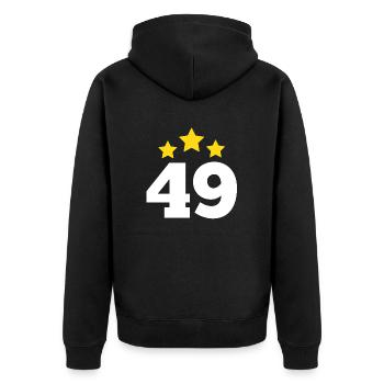 49 Years Star - 49th Anniversary Gift - Unisex Premium Organic Zip Hoodie - black - Back - Nico (187cm)