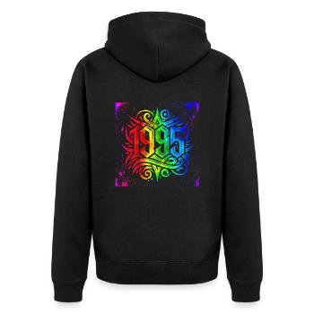 1995 legend happy Vintage Birthday Birth Year - Unisex Premium Organic Zip Hoodie - black - Back - Nico (187cm)