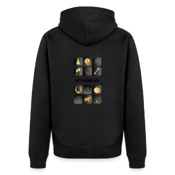 lets celebrate - New Year's Eve New Year's Eve celebration - Unisex Premium Organic Zip Hoodie - black - Back - Nico (187cm)