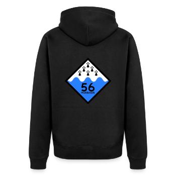 Morbihan - Unisex Premium Organic Zip Hoodie - black - Back - Nico (187cm)